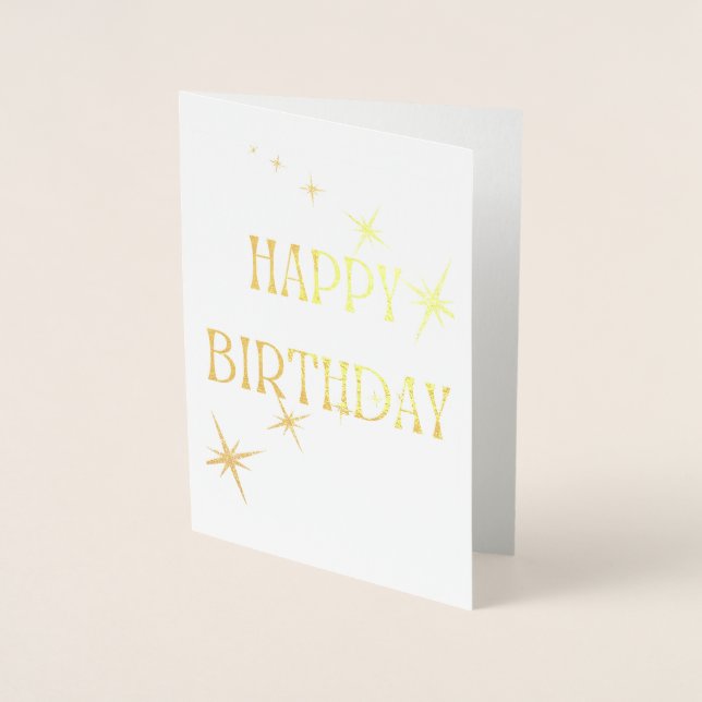 ✨ One in a Million Thank You Elegant Gold Stars Foil Card (Front)