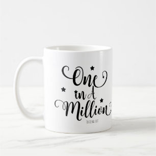 ONE IN A MILLION Typography & Stars Personalised Coffee Mug
