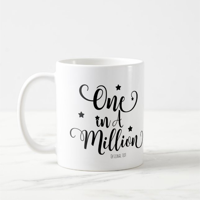 ONE IN A MILLION Typography & Stars Personalised Coffee Mug (Left)