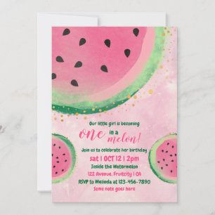 One In A Watermelon Baby Birthday Invitation