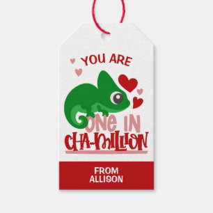One in Chameleon Valentine's Day Gift Tags