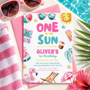 One in the Sun 1st Birthday Pool Part invitation