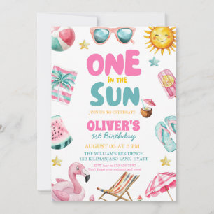One in the Sun 1st Birthday Pool Part invitation
