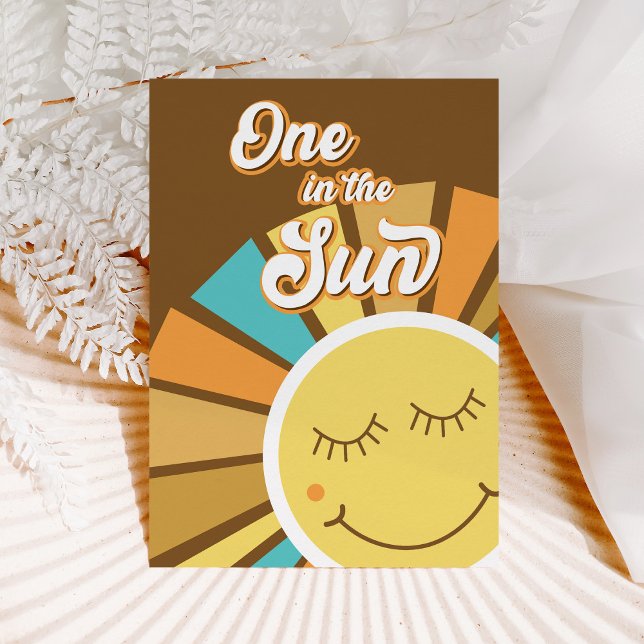 ONE in the Sun 1st First Birthday Sunshine Groovy Invitation (Creator Uploaded)