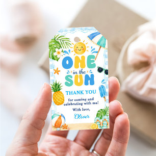 One In The Sun 1st Pool Party Summer Birthday Gift Tags
