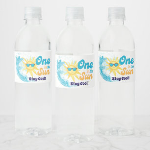 One in the Sun Beach Birthday Party – Stay Cool  Water Bottle Label