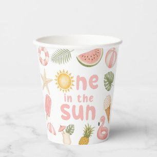 One In The Sun Beach Summer Birthday Paper cup