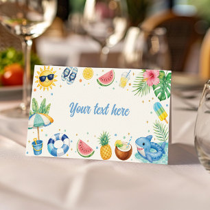 One In The Sun Birthday Summer Party Food Tent Place Card