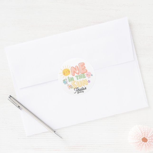 one in the Sun  Classic Round Sticker (Envelope)