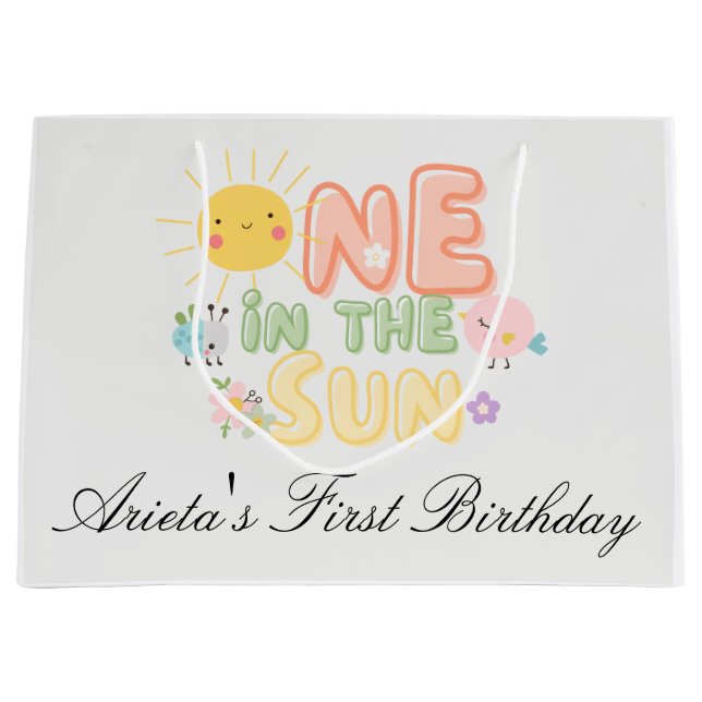 one in the  Sun First Birthday  Large Gift Bag (Front)