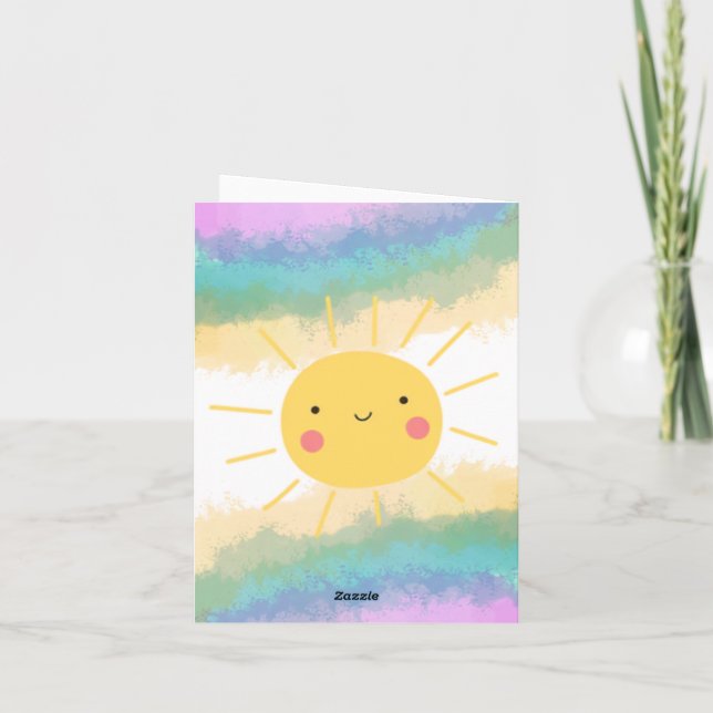 one in the Sun First Birthday Note Cards (Back)