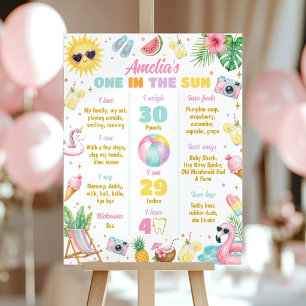 One in the Sun Girl Summer Party Milestone Sign