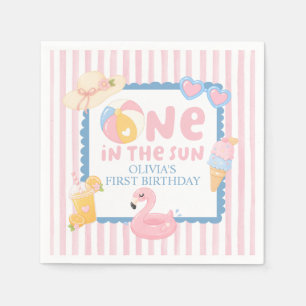 One in the Sun Pool Party 1st Birthday Napkin