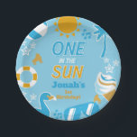 One in the Sun Pool Party Birthday Boy summer Paper Plate<br><div class="desc">pool party boys paper plate #zazzlemade</div>