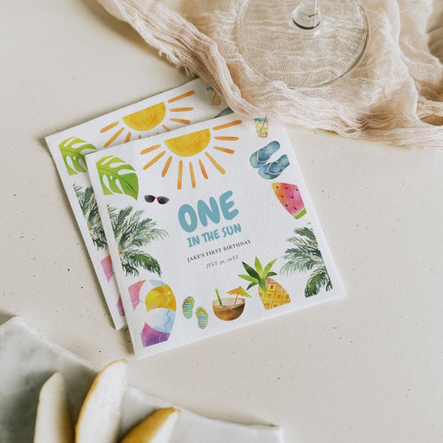 ONE in the Sun Pool Party  Napkin (Creator Uploaded)