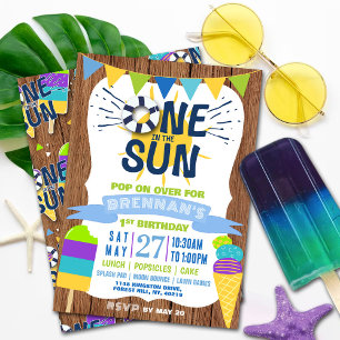 One In The Sun Summer Vibes 1st Birthday Invitation