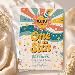 One In The Sun Sunshine 1st Birthday Invitation