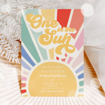 One In The Sun Sunshine 1st Birthday Muted Rainbow