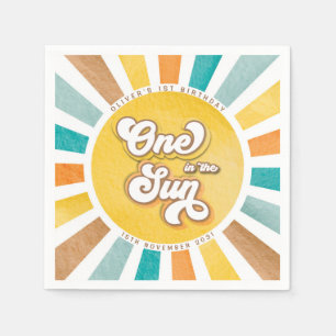 One in the Sun Sunshine Boy 1st Birthday Party Napkin