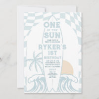 One In The Sun Surf Surfboard 1st Birthday Party