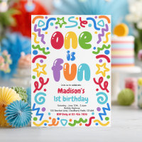 One Is Fun Colourful Confetti Balloon 1st Birthday