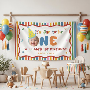 One is Fun Hat Birthday Party Banner