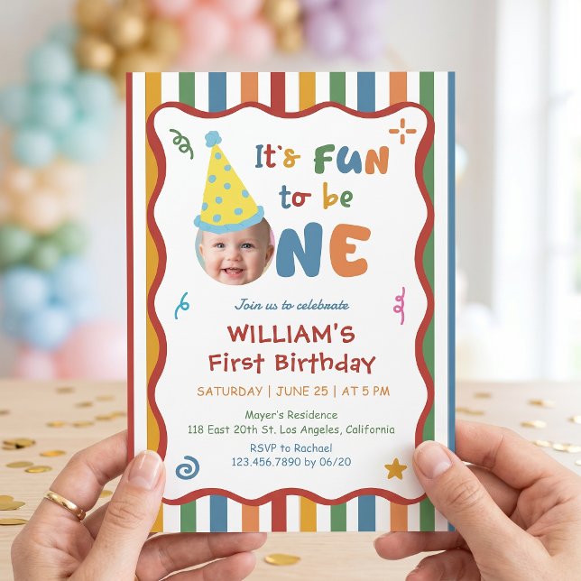 One is Fun Hat Birthday Party Invitation (Creator Uploaded)