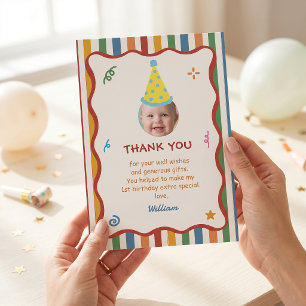 One is Fun Hat Birthday Party Thank You Card