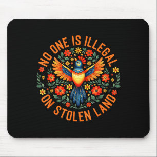 One is illegal on stolen land native american menO Mouse Mat
