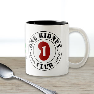 One Kidney Club Donor Recipient Names Date Two-Tone Coffee Mug