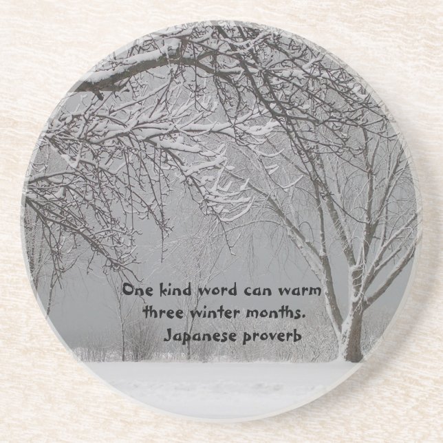 One kind word-Japanese Proverb Coaster (Front)