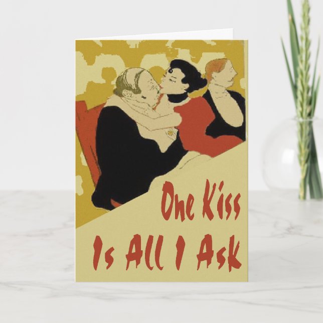 One Kiss Valentine Holiday Card (Front)