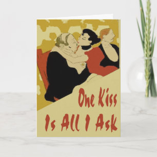 One Kiss Valentine Holiday Card
