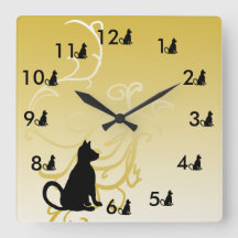 One Kitty Two Kitty Cat Clock Pets Gifts