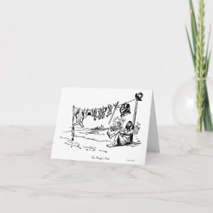 One Knight's Rest Vintage Caricature Greeting Card