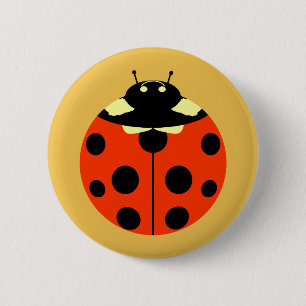 One ladybug 6 cm round badge