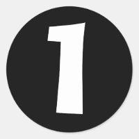 One Large Round Black Number Stickers by Janz