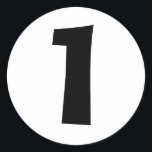 One Large Round White Number Stickers by Janz<br><div class="desc">Custom Number Designs by Janz © 2008-2017 Jan Fitzgerald. All rights reserved. Graphic Design,  Artwork,  & Photography by Jan & Michael Fitzgerald...  15 sheets SOLD to date ;-)</div>