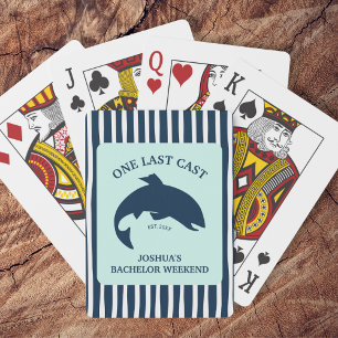 One Last Cast Navy Fishing Bachelor Party Playing Cards