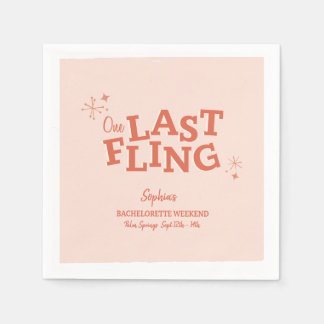 One Last Fling Bachelorette Napkin