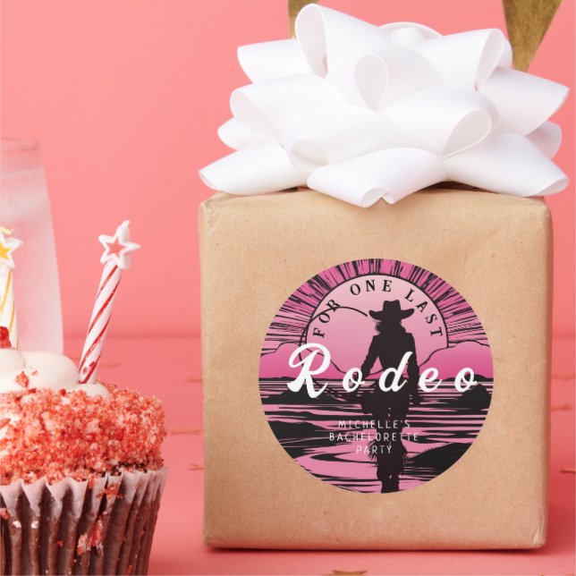 One Last Rodeo Bachelorette Classic Round Sticker (Party)