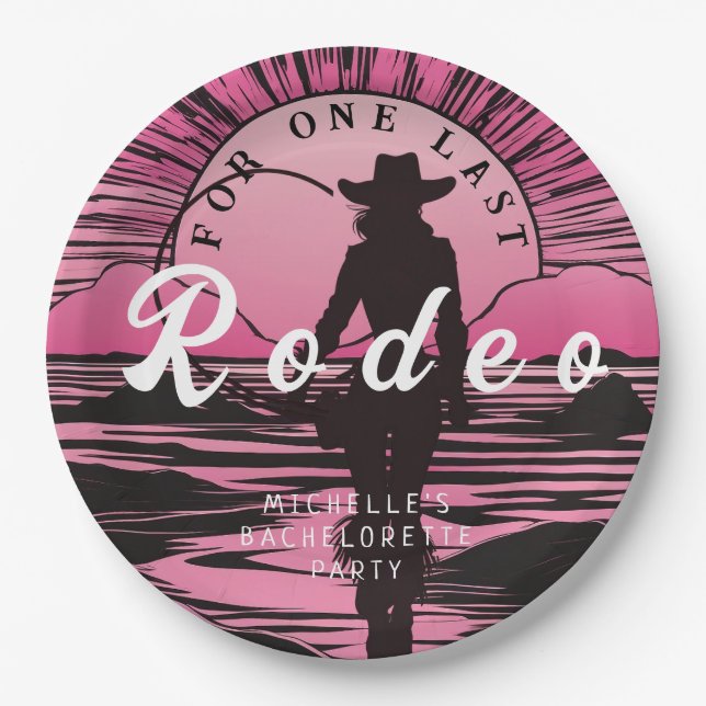 One Last Rodeo Bachelorette Paper Plate (Front)