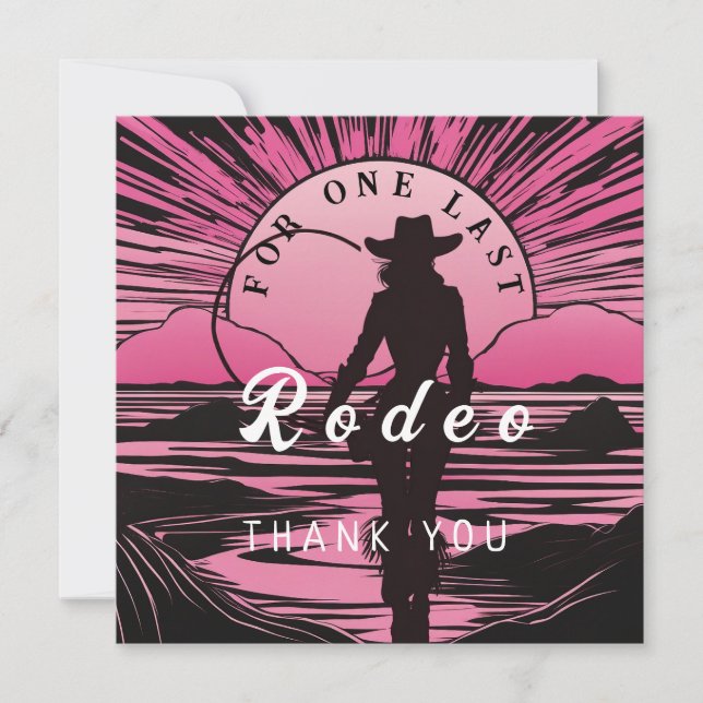 One Last Rodeo Bachelorette Thank You Card (Front)