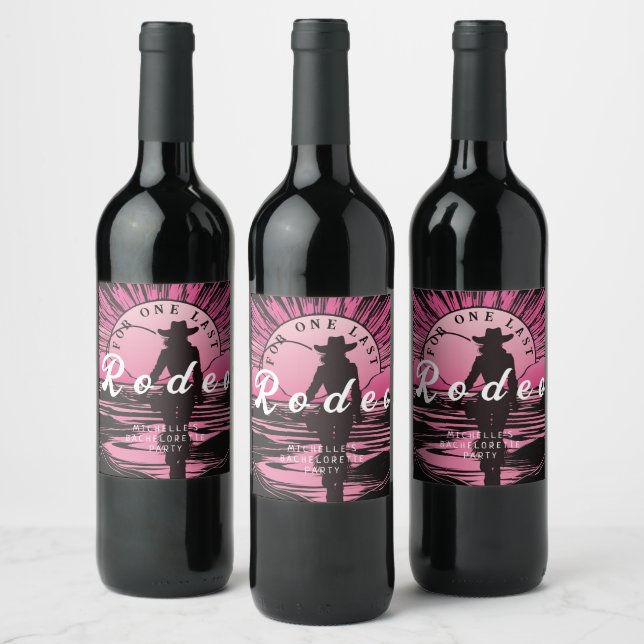 One Last Rodeo Bachelorette Wine Label (Bottles)