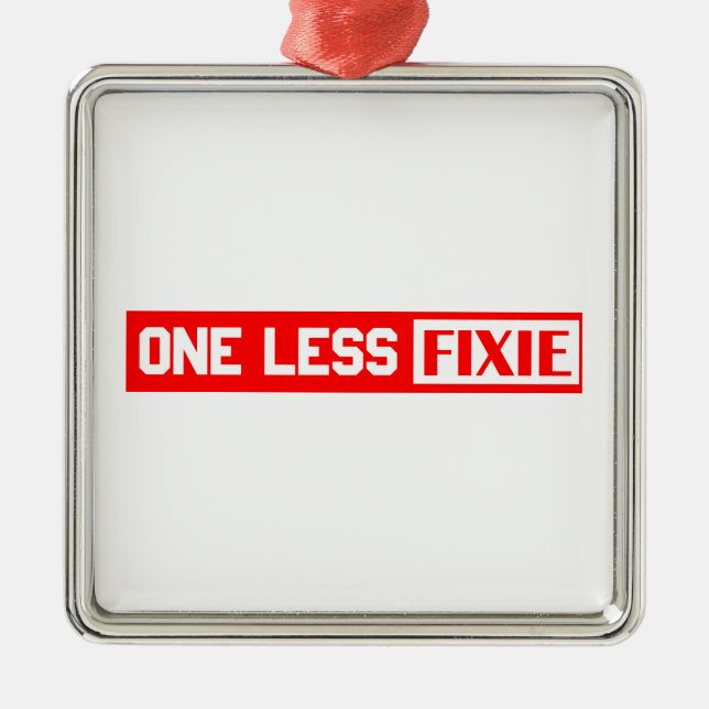 One Less Fixie Metal Tree Decoration (Front)
