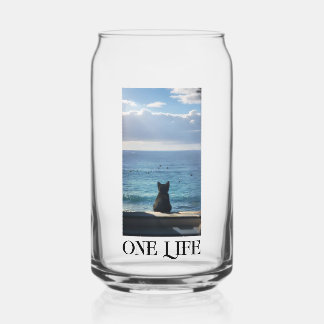 One Life Cat Can Glass