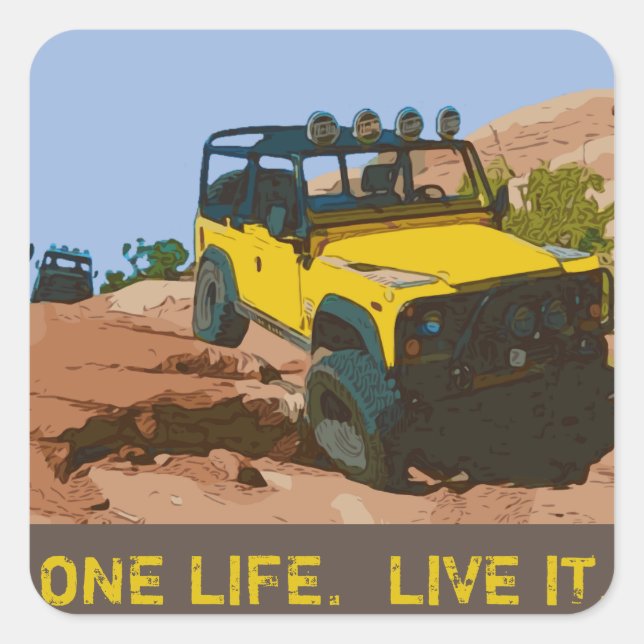 ONE LIFE.  LIVE IT. SQUARE STICKER (Front)