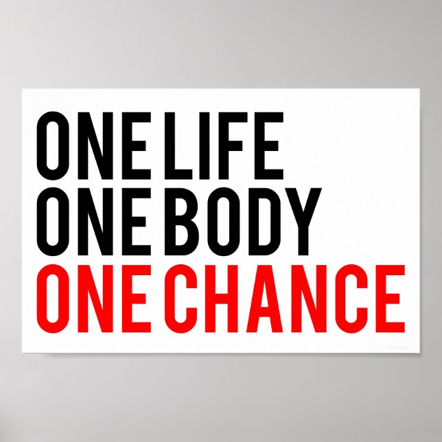 One Life One Body One Chance Poster (Front)