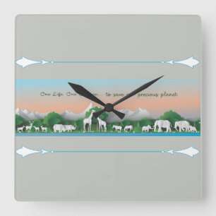 One life.... One chance, to save our Planet! Square Wall Clock