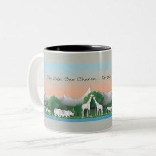 One life.... One chance, to save our Planet! Two-Tone Coffee Mug